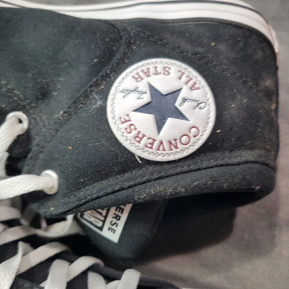 Converse Chuck Taylor All Star Mid‎ Top Black Canvas Mens Shoes Size 12 - Picture 2 of 9